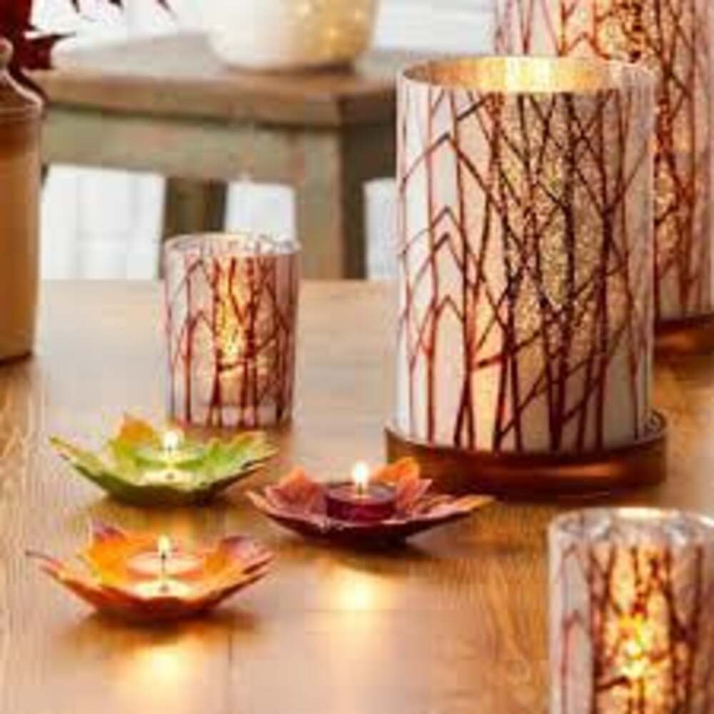 PartyLite Shimmering Trees Hurricane P92794 Candle Holder